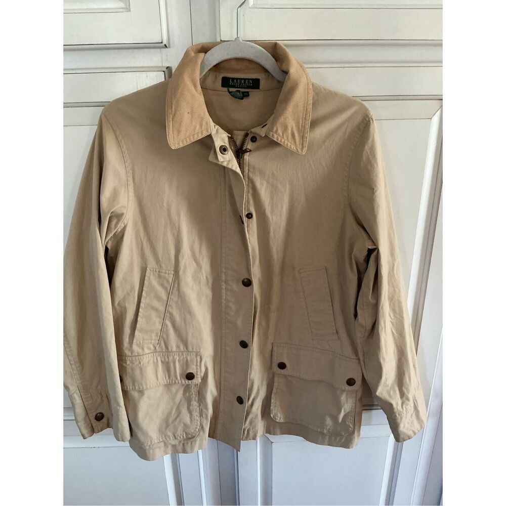 Lauren Ralph Lauren Chore Barn Jacket Sz LP Taupe Nice!